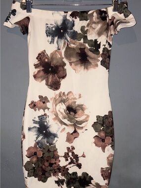 Windsor Cream Floral Off-Shoulder Midi Dress